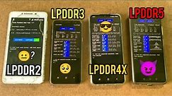 LPDDR2 Vs LPDDR3 Vs LPDDR4x Vs LPDDR5 RAM Speed Test⚡