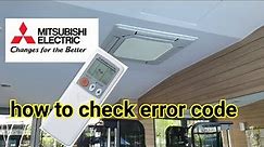 Mitsubishi Electric | How to check error code using wireless remote controller