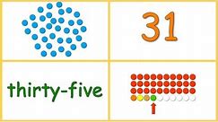 Baby Math: Numbers 30-40 (dots, numerals, words, rows)