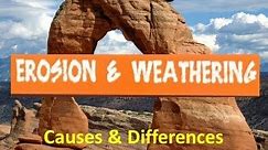 Erosion and Weathering for Kids -Causes and Differences