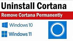 How To Remove Cortana On Windows 10 | How To Turn Off Cortana | How To Uninstall Cortana | #cortana