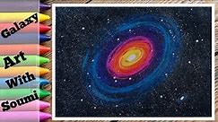 How to draw Galaxy with pastel colours||Milky way||Spiral Galaxy step by step.