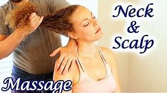 How to Massage Neck & Scalp for Upper Back Pain & Headaches, Relaxing Tutorial, HD Therapy Technique