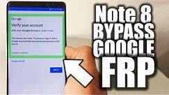 NO PC - Unlock Google Account FRP Bypass - Samsung Galaxy Note 8