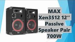 DJ City MAX Xen3512 12″ Passive Speaker Pair 700W