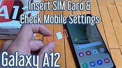 Galaxy A12: Insert SIM Card & Double Check Mobile Settings (Single/Dual Sim)