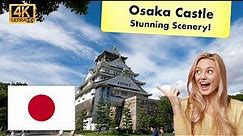 Osaka Castle, Japan - Walking Tour | Stunning Scenery | 4K