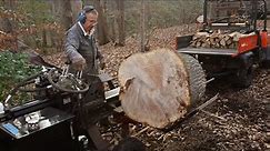Home made log splitter with log lift and four way adjustable wedge