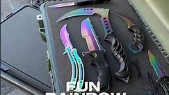 FUN Rainbow Set Knives #knivescollection #automaticknives