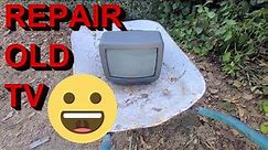 Repair Sanyo Color TV Made In 1998 Vintage CRT Television Restore Color TV Old