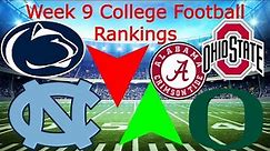 My Week 9 College Football Rankings || Updated Playoff Predictions