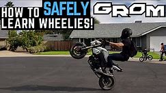 How To SAFELY Wheelie Your Honda Grom Motorcycle! Hit Balance Point! Tutorial, Tricks, Tips