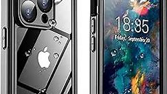Temdan for iPhone 14 Pro Case Waterproof, [Built-in Screen Protector][IP68 Underwater][15FT Military Dropproof][Dustproof][Real 360] Full Body Shockproof Protective Phone Case 6.1'' - Black/Clear