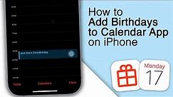 How to Add Birthdays on Apple Calendar on iPhone!