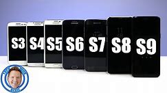 Samsung Galaxy S9 vs S8 vs S7 vs S6 vs S5 vs S4 vs S3 History and Phone Comparison