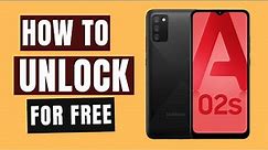 How to unlock Samsung Galaxy A02s for free
