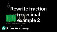 Rewriting a fraction to decimal example 2 | Fractions | 5th grade | Khan Academy