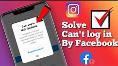 Can't log in to Instagram with Facebook (problem solved)