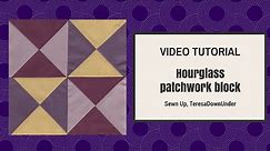 1 minute hourglass quilting block or Quarter Square Triangle QST) the quick way - video tutorial