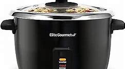 Elite Gourmet ERC006SS 6-Cup Electric Rice Cooker with 304 Surgical Grade Stainless Steel Inner Pot, Makes Soups, Stews, Porridges, Grains and Cereals, 6 cup (3 cups uncooked), Black