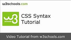 W3Schools CSS Syntax Tutorial