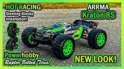 ARRMA KRATON 8S with the New HOT RACING Steering Blocks Installation! New PowerHobby Belted Tires!