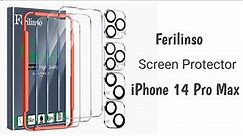 IPhone 14 Pro Max Ferilinso Tempered Glass Screen Protector with Camera Lens Protector