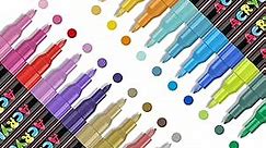 IVSUN 24 Colors Premium Extra Fine Point Acrylic Paint Marker Pens for Wood, Canvas, Stone, Rock Painting, Glass, Ceramic Surfaces, DIY Crafts Making Art Supplies (24PCS (0.7mm))
