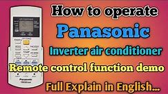 How to use panasonic inverter ac remote control function| panasonic inverter ac remote control