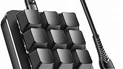 Vaydeer One-Handed Mechanical Keyboard Support NKRO, Hotkeys, One-Click Start,9 Fully Programmable Keys with Floating Window and Macro Multifunctional Keypad for iOS,Windows, Gift Idea for Him/Her
