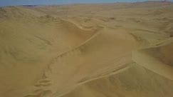 Atacama Desert Landscape in Peru. Aerial Drone Slow Pull Out Shot, South America.