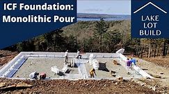 ICF Insulated Concrete Form and Footer: Preparing the foundation for a monolithic pour.