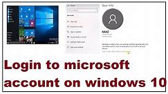 How to login to microsoft account on windows 10
