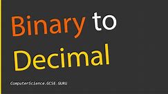 How to convert binary to decimal
