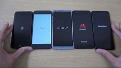 Samsung Galaxy S8 vs LG G6 vs Huawei P10 vs Google Pixel vs iPhone 7 - Speed Comparison!