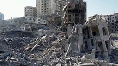 Drone video reveals the huge scale of destruction in Gaza City caused by Israeli bombardments