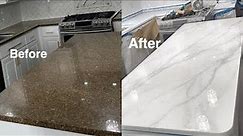DIY Marble epoxy over old granite countertops! How to do Epoxy marble over old granite countertops