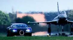Bugatti Veyron vs Euro Fighter Typhoon (HQ) | Drag Race | Top Gear