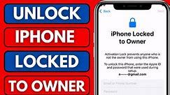 iPhone Locked To Owner|How To Unlock IPhone Locked To Owner With IPhone Passcode