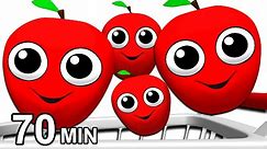 "Apples Are Yummy" & More | Learn Colors, Fruits & Vegetable Names, 3D Toddler Songs, Busy Beavers