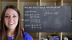 Prove the equation has at least one real root (KristaKingMath)