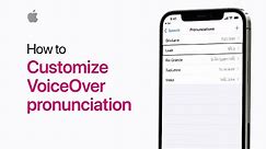 How to customize VoiceOver pronunciation on your iPhone — Apple Support
