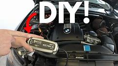 How To Charge A BMW Battery! CTEK 4.3!