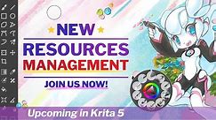 Krita 5 NEW features 03. NEW Resources Management 🥰 for 2021 -Funding campaing