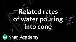 Related rates: water pouring into a cone | AP Calculus AB | Khan Academy