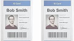Bestom Hard Plastic ID Card Holders for Badges with Permanent Locking Badge Card Holder – Heavy Duty Vertical Style Secure Dual Sided Clear ID Case Holder for One or Two ID Cards – Pack of 15