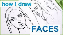 How to Draw a Female Face - Art Tutorial【My Sketching Technique】