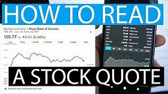 How To Read A Stock Quote