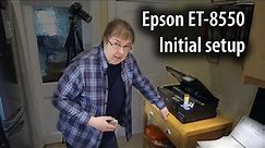 Epson ET-8550 setup. Initial install of the Epson EcoTank A3+ printer. Ink loading and software