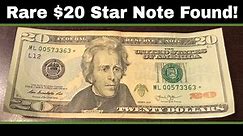 Searching $5,000 in Currency - Rare $20 Star Note Found!